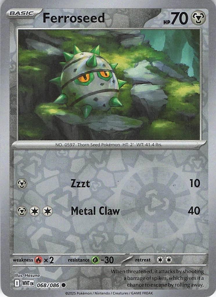 White Flare Ferroseed [Reverse] Pokémon card